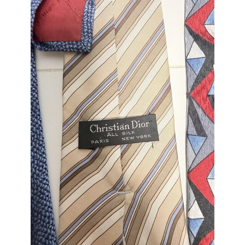Lot Of 4 Vintage Luxury Rare Christian Dior ferragamo Valentino Silk Ties